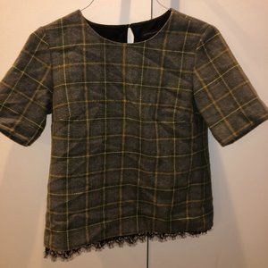 Plaid Lace Tweed T